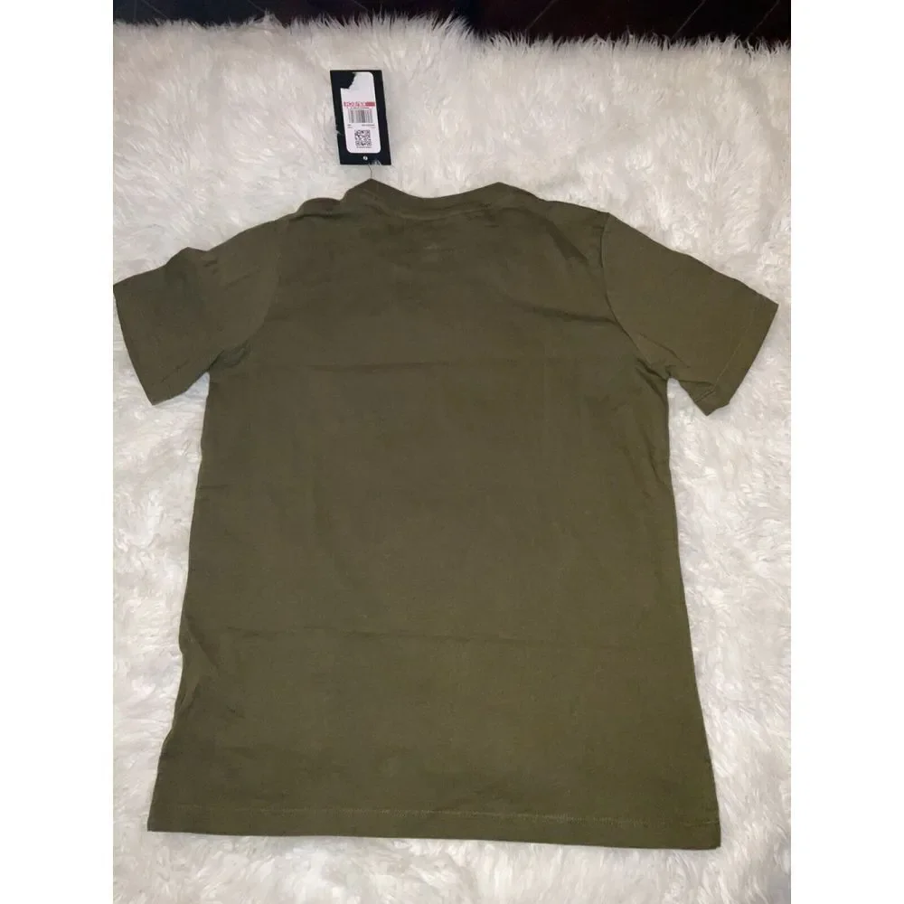 New Converse Girls Graphic Olive Green T-Shirts Size XS